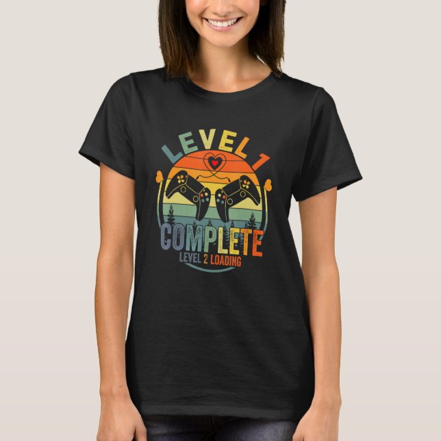 Level 1 Complete Level 2 Loading Gamer Wedding Ann T Shirt (Framsida)