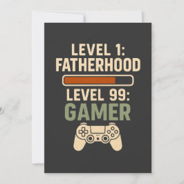 Level 1 Fatherhood, Level 99 Gamer Design Inbjudningar