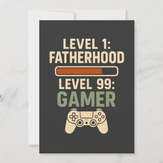 Level 1 Fatherhood, Level 99 Gamer Design Inbjudningar