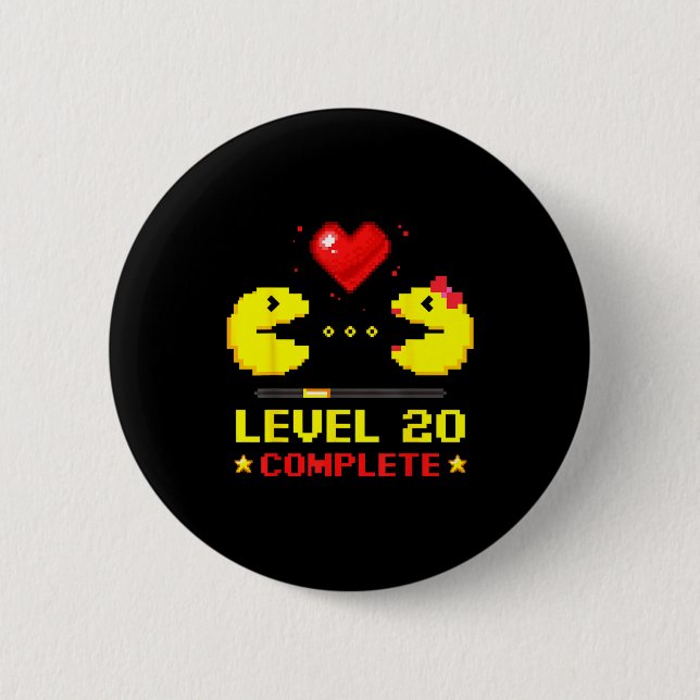Level 20 Complete Gamers 20th Wedding Anniversary  Knapp (Framsida)