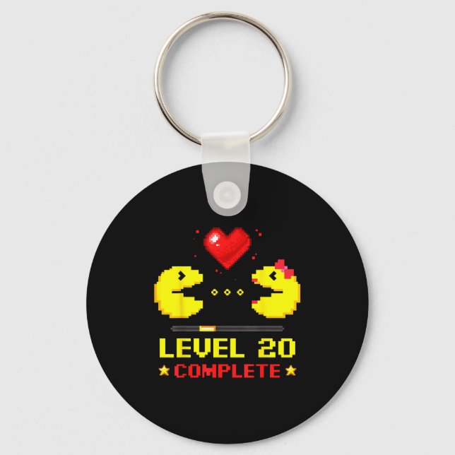 Level 20 Complete Gamers 20th Wedding Anniversary  Nyckelring (Framsida)