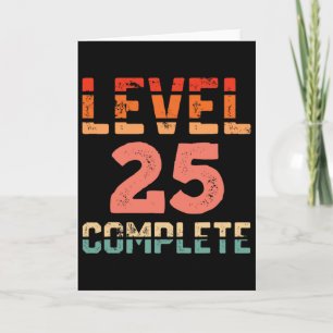 Level 25 Komplett Tröja Retro Spelare 25-årsdag An Kort