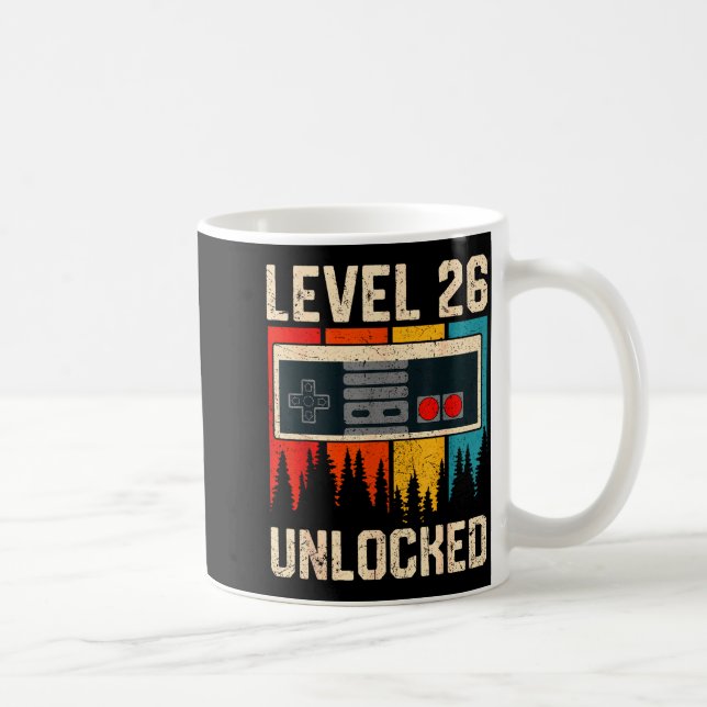 Level 26 Unlocked Video Game Controller Birthday M Kaffemugg (Höger)