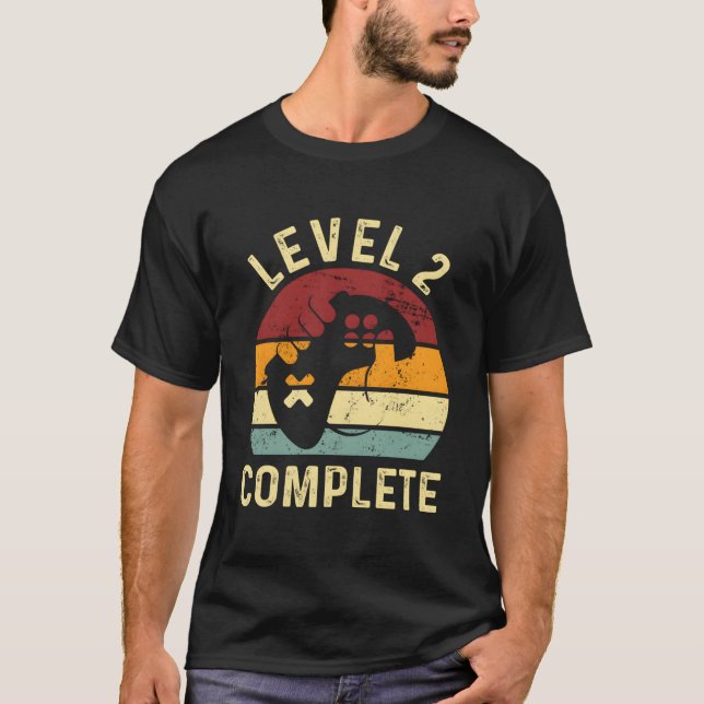 Level 2 Complete 2 Year Anniversary 2Nd Wedding Fo T Shirt (Framsida)