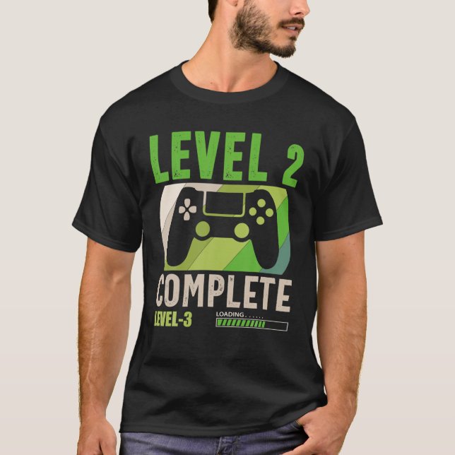 Level 2 Complete Level 3 Loading 2Nd Birthday Vide T Shirt (Framsida)