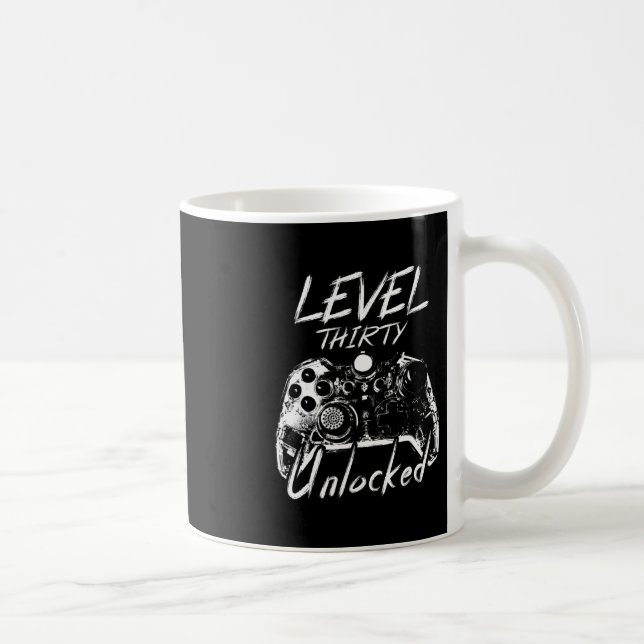 Level 30 Unlocked Shirt 30 Year Old Gift Gamer 30t Kaffemugg (Höger)