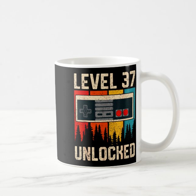 Level 37 Unlocked Video Game Controller Birthday M Kaffemugg (Höger)