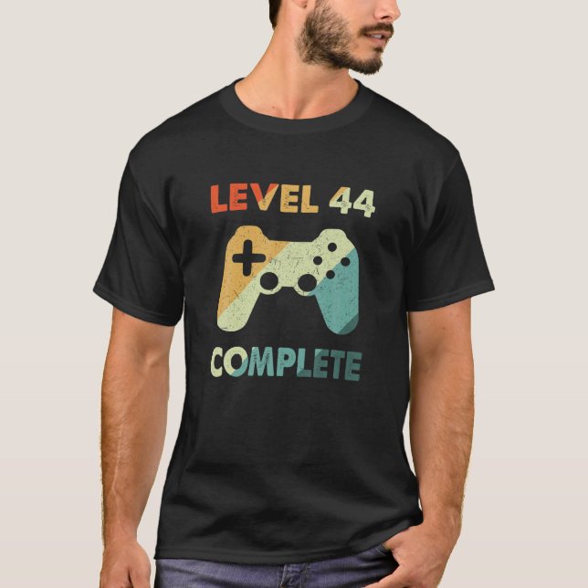 Level 44 Complete Video Gamer - 44Th Wedding Anive T Shirt (Framsida)