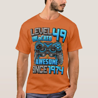 Level 49 Unlocked Awesome Since 1974 49th Birthday T Shirt