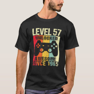 Level 57 Unlocked 57Th Birthday Gamer Awesome Sinc T Shirt
