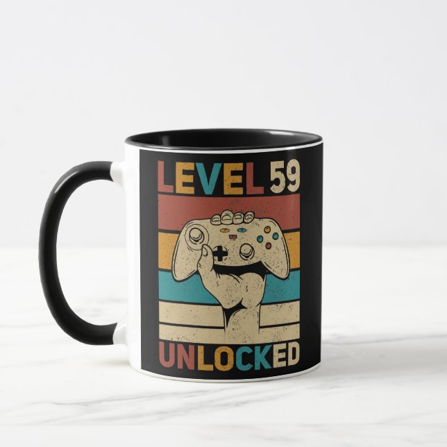 Level 59 Unlocked 59th Birthday 59 Years Old Mugg (Vänster)