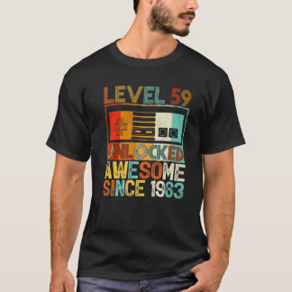 Level 59 Unlocked Awesome Since 1963 59Th Birthday T Shirt