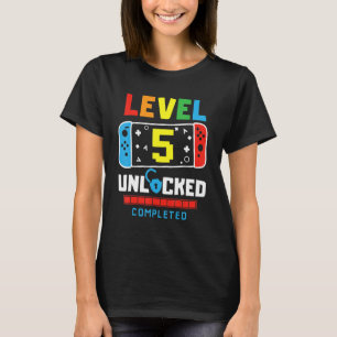 Level 5 Unlocked Completed Game Happy 5th Birthday T Shirt