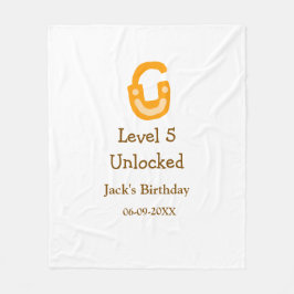 Level 5 unlocked lock orange brown happy birthday  fleecefilt