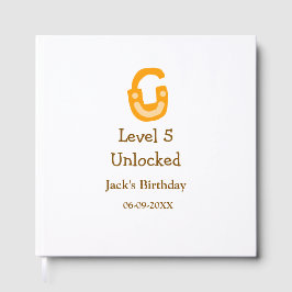 Level 5 unlocked lock orange brown happy birthday  gästböcker