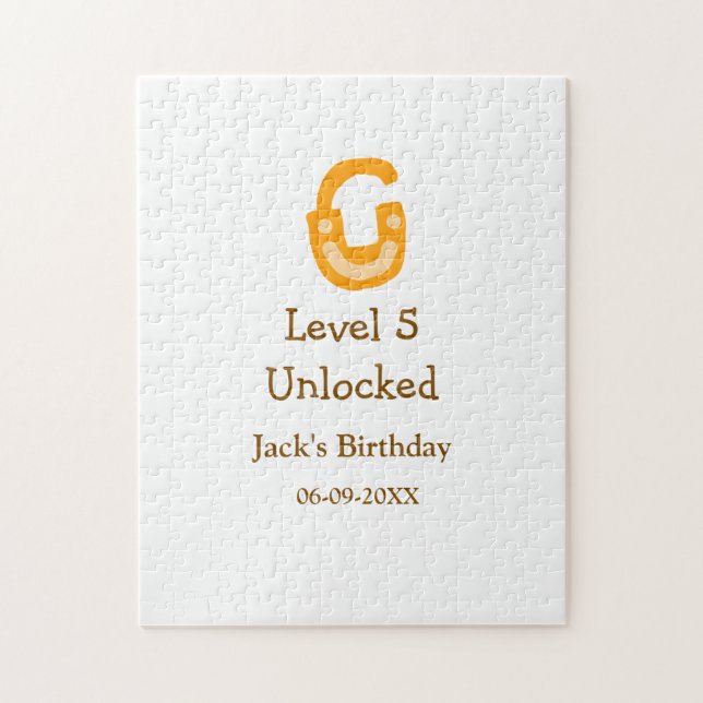 Level 5 unlocked lock orange brown happy birthday  pussel (Vertikal)