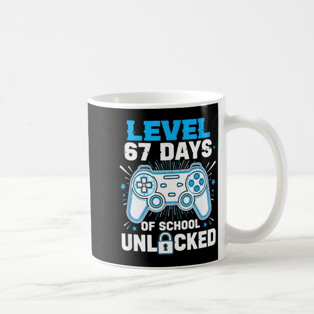 Level 67 Days Of School Unlocked 67 Meme Humor 6 7 Kaffemugg (Höger)