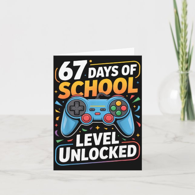Level 67 Days Of School Unlocked Boys 67th Day Of  Kort (Framsida)