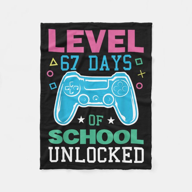 Level 67 Days Of School Unlocked Funny 6 7 Meme Ga Fleecefilt (Framsidan)