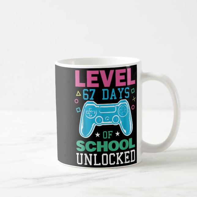 Level 67 Days Of School Unlocked Funny 6 7 Meme Ga Kaffemugg (Höger)