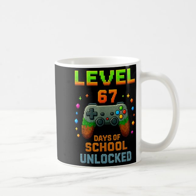 Level 67 Days Of School Unlocked Funny Six Seven G Kaffemugg (Höger)