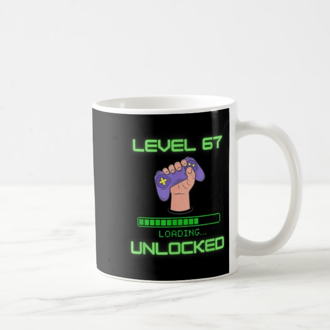 Level 67 Unlocked Gaming 6-7 School Meme Six Seven Kaffemugg (Höger)