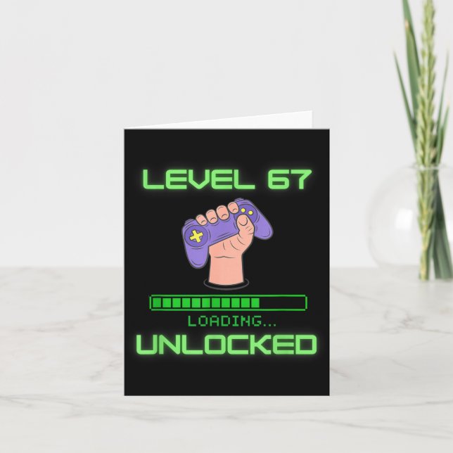 Level 67 Unlocked Gaming 6-7 School Meme Six Seven Kort (Framsida)