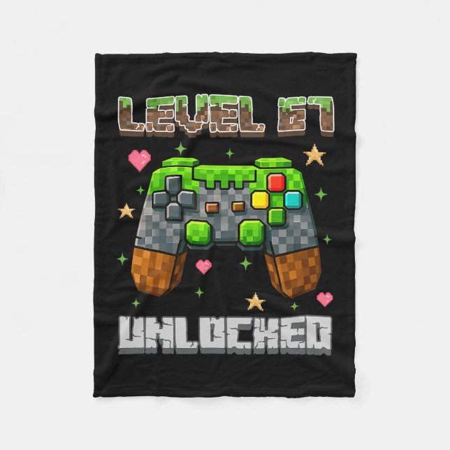 Level 67 Unlocked Gaming School Meme Six Seven Boy Fleecefilt (Framsidan)