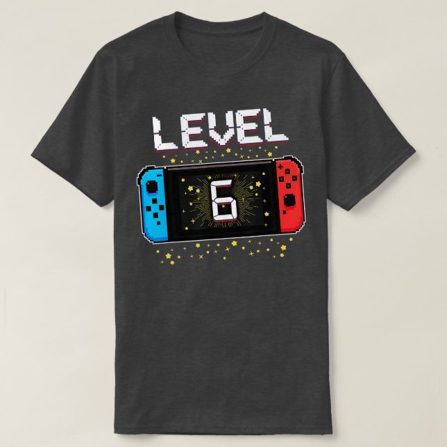 Level 6 Birthday Gaming 6 Year Old Video Games Gif T Shirt (Design framsida)