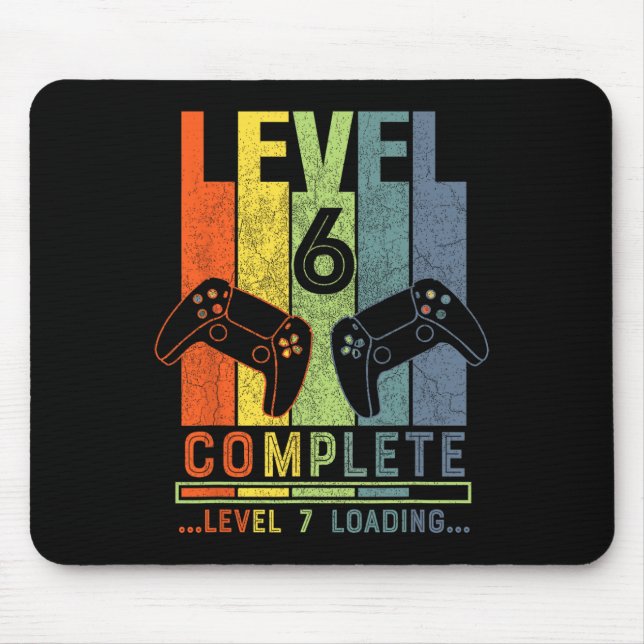 Level 6 Komplett present till gamer 6 års bröllops Musmatta (Framsidan)
