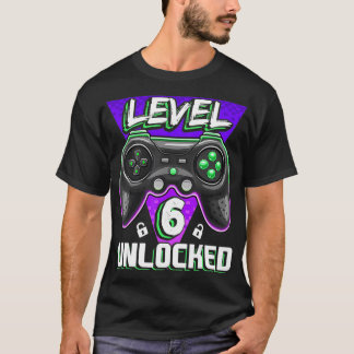 Level 6 Unlocked Video Game 6th Birthday Gamer Gif T Shirt