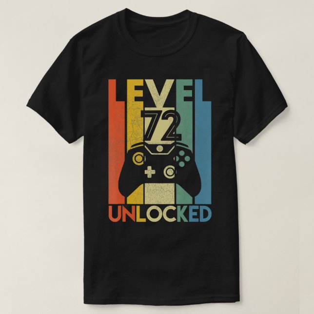 Level 72 Unlocked  Funny Video Gamer 72Th Birthday T Shirt (Design framsida)