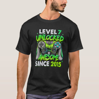 Level 7 Unlocked Awesome Since 2015 7Th Birthday G T Shirt