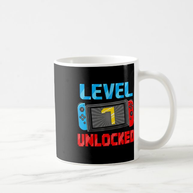 Level 7 Unlocked Gamer 7th Birthday Gift Video Gam Kaffemugg (Höger)