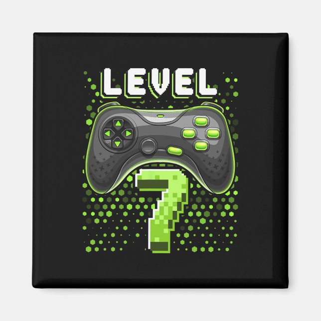 Level 7 Video Game Controller 7th Birthday Gamer G Magnet (Framsidan)