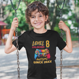 Level 8 Unlocked - Fun Birthday 8 Gamer T Shirt