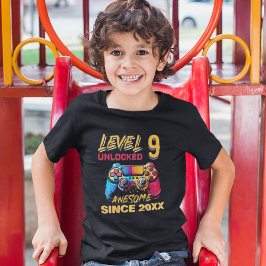 Level 9 Unlocked - Fun Birthday 9 Gamer T Shirt