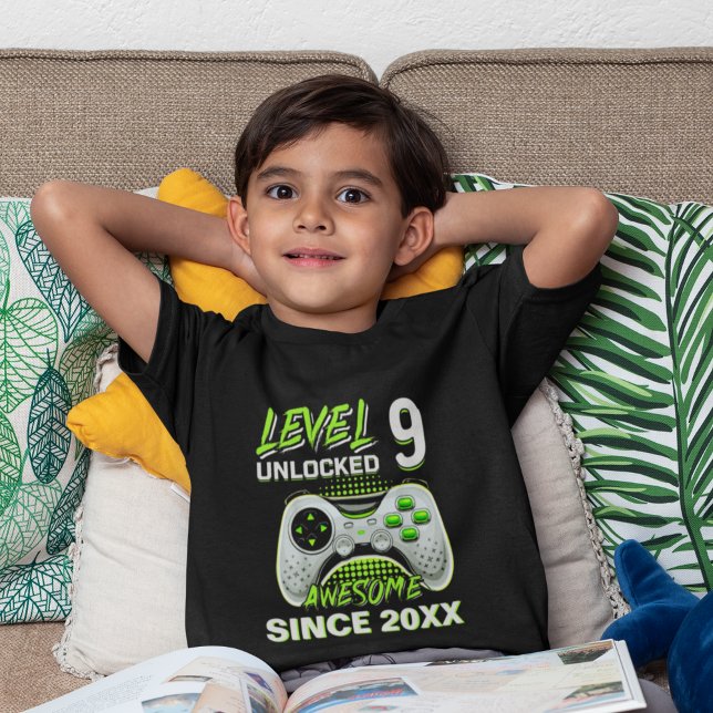 Level 9 Unlocked - Fun Birthday 9 Gamer  T Shirt (Skapare uppladdad)