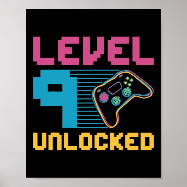 Level 9 Unlocked Gaming Birthday 1  Poster (Framsidan)