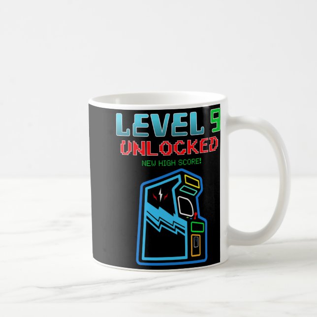 Level 9 Unlocked New High Score Arcade Game Birthd Kaffemugg (Höger)