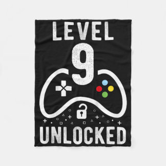 Level 9 Unlocked Video Game 9th Birthday Gift  Fleecefilt
