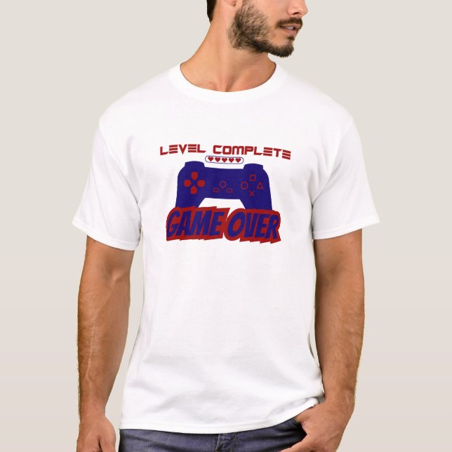 level complete - gamer victory design t shirt (Framsida)