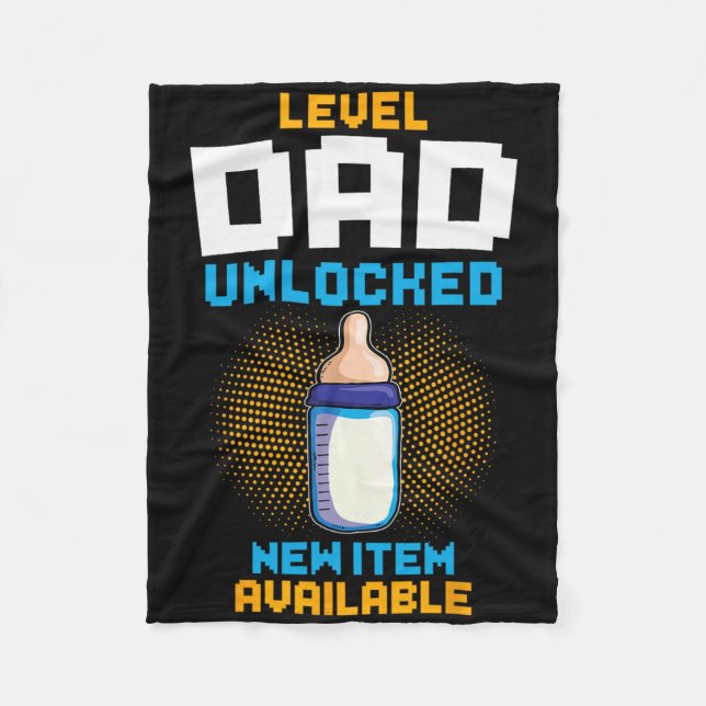 Level Dad Unlocked Pregnancy Announcement Gamer Fa Fleecefilt (Framsidan)