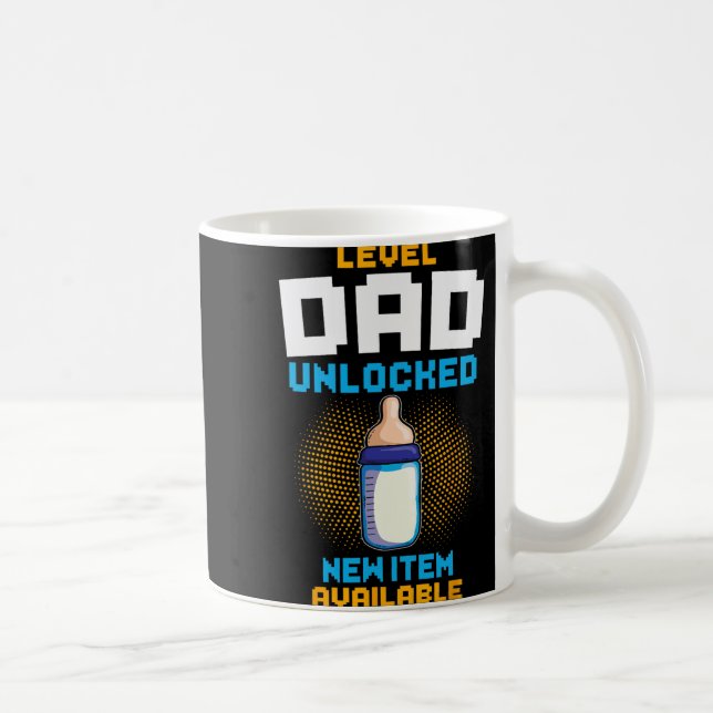 Level Dad Unlocked Pregnancy Announcement Gamer Fa Kaffemugg (Höger)
