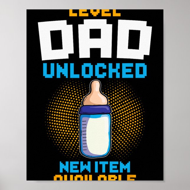 Level Dad Unlocked Pregnancy Announcement Gamer Fa Poster (Framsidan)