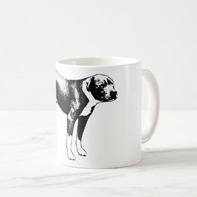Level look - Bläck Hund Side Gaze Kaffemugg (Framsida höger)