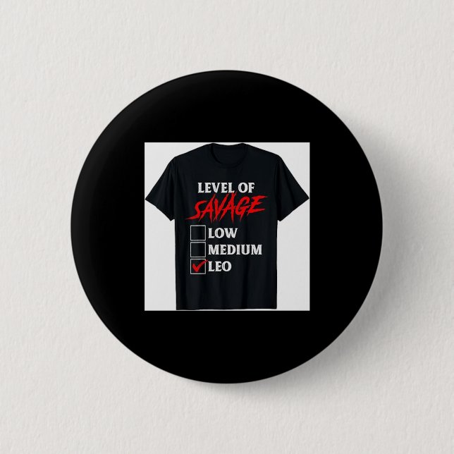 Level of Savage Leo Shirt Rolig Zodiac Drottning K Knapp (Framsida)