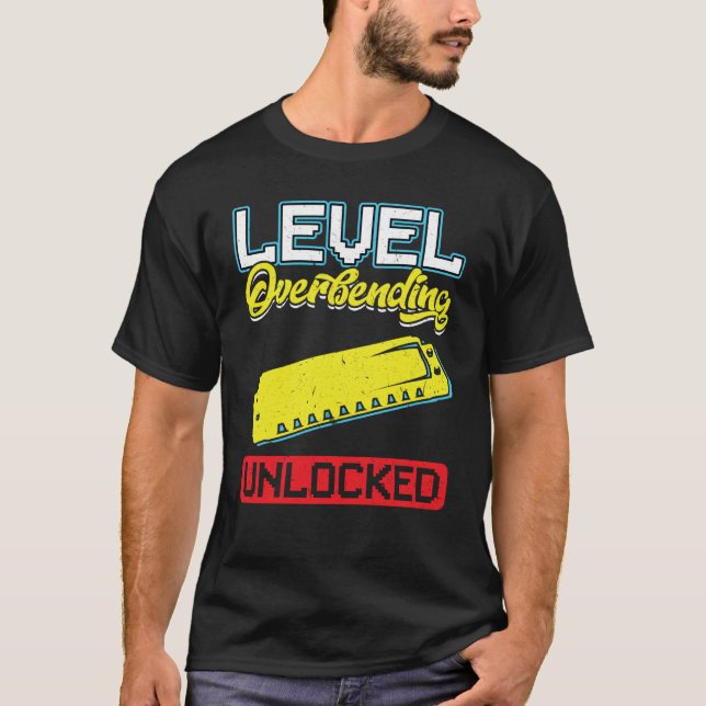 Level Overbending Unlocked Harmonica Player T Shirt (Framsida)