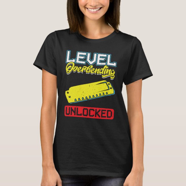 Level Overbending Unlocked Harmonica Player T Shirt (Framsida)