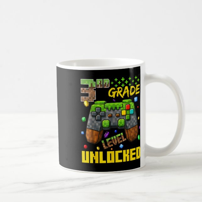 Level Unlocked Gamer Tee For Third Grade Boys  Kaffemugg (Höger)